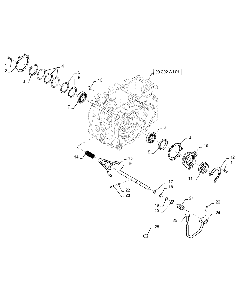 Схема запчастей Case IH FARMALL 35C - (27.106.AK[02]) - DIFFERENTIAL LOCK, HST, FARMALL 30C, 35C (27) - REAR AXLE SYSTEM