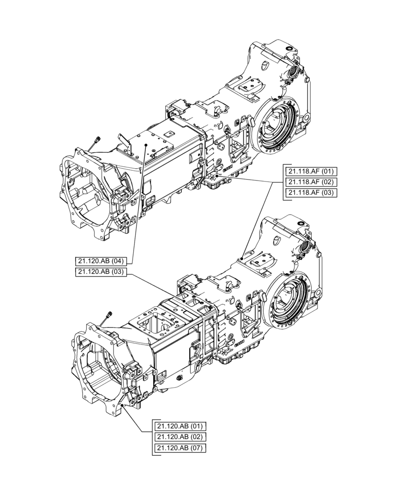 Схема запчастей Case IH PUMA 150 - (00.000.21[01]) - PICTORIAL INDEX - TRANSMISSION (00) - GENERAL & PICTORIAL INDEX