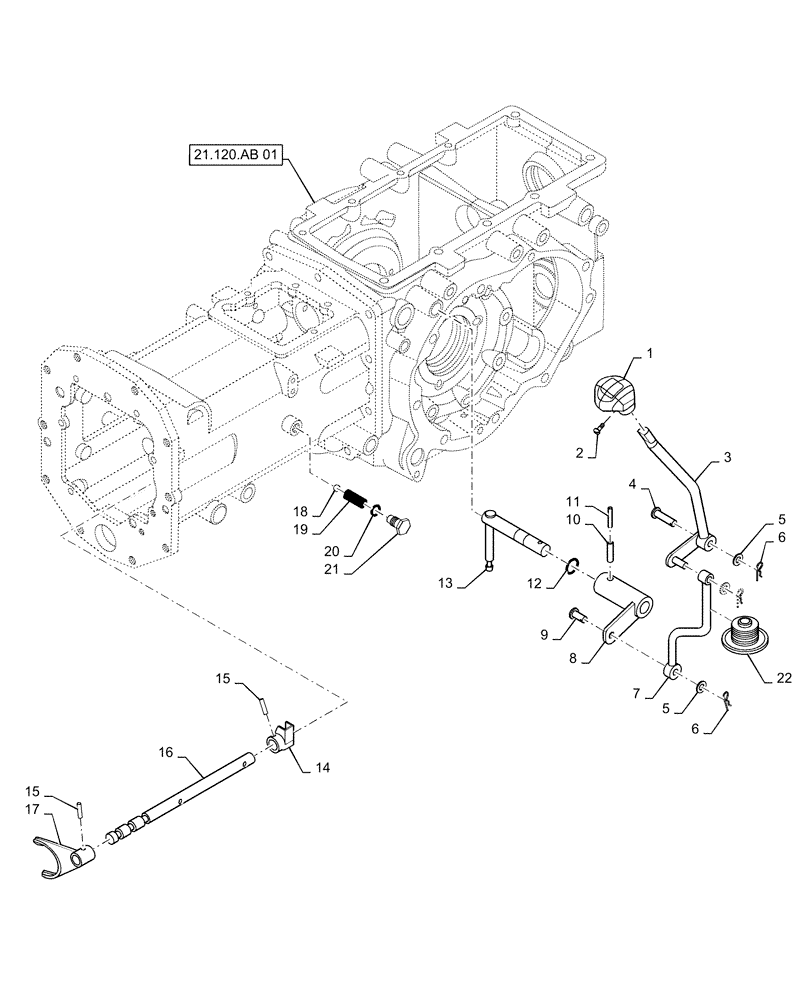 Схема запчастей Case IH FARMALL 35C - (21.130.BC[05]) - SHIFTING UNIT, RANGE GEAR, FARMALL 30C, 35C (21) - TRANSMISSION