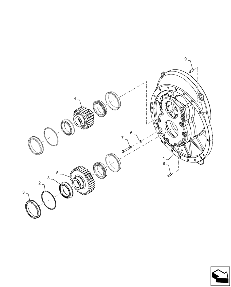 Схема запчастей Case IH QUADTRAC 620 - (25.108.AC[03]) - GEARBOX, 550, 580, 600, 620 (25) - FRONT AXLE SYSTEM