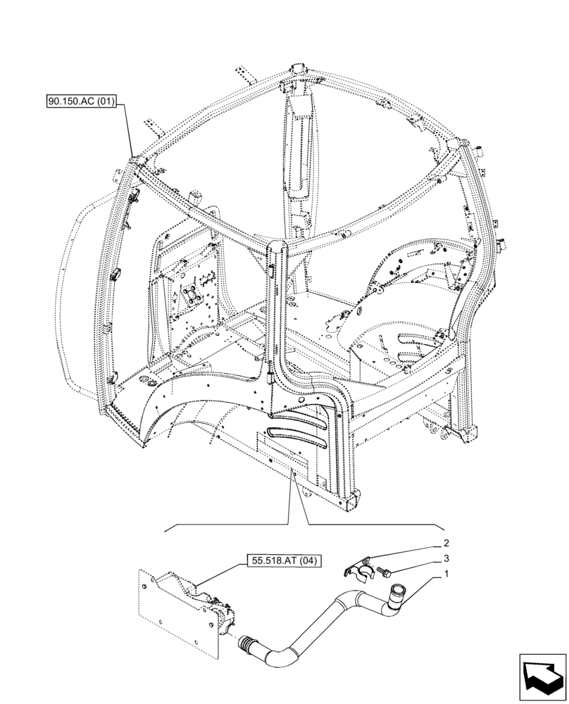 Схема запчастей Case IH PUMA 185 - (55.518.AT[02]) - VAR - 391147, 758034 - WINDSHIELD WASHER, RESERVOIR (55) - ELECTRICAL SYSTEMS