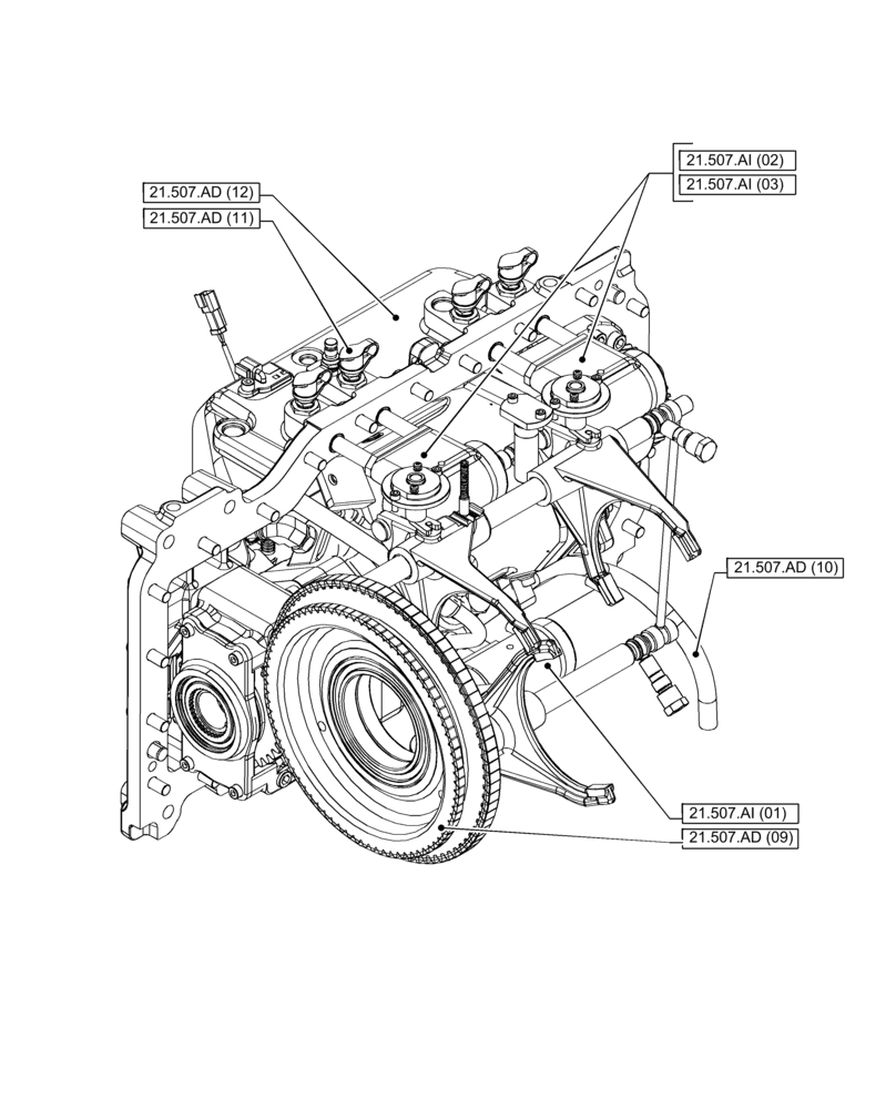 Схема запчастей Case IH PUMA 240 CVT - (21.000.00[07]) - SECTION INDEX - TRANSMISSION (21) - TRANSMISSION