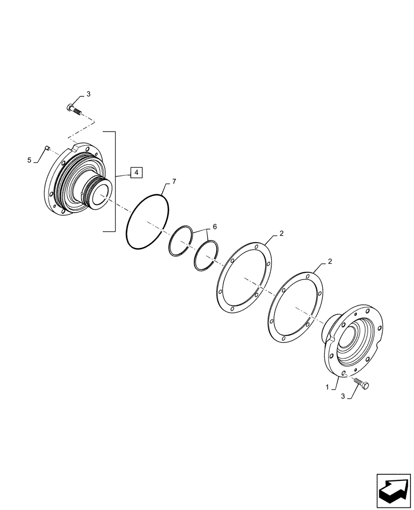 Схема запчастей Case IH MAGNUM 200 - (21.182.AG) - SUPPORT, DIFFERENTIAL (21) - TRANSMISSION