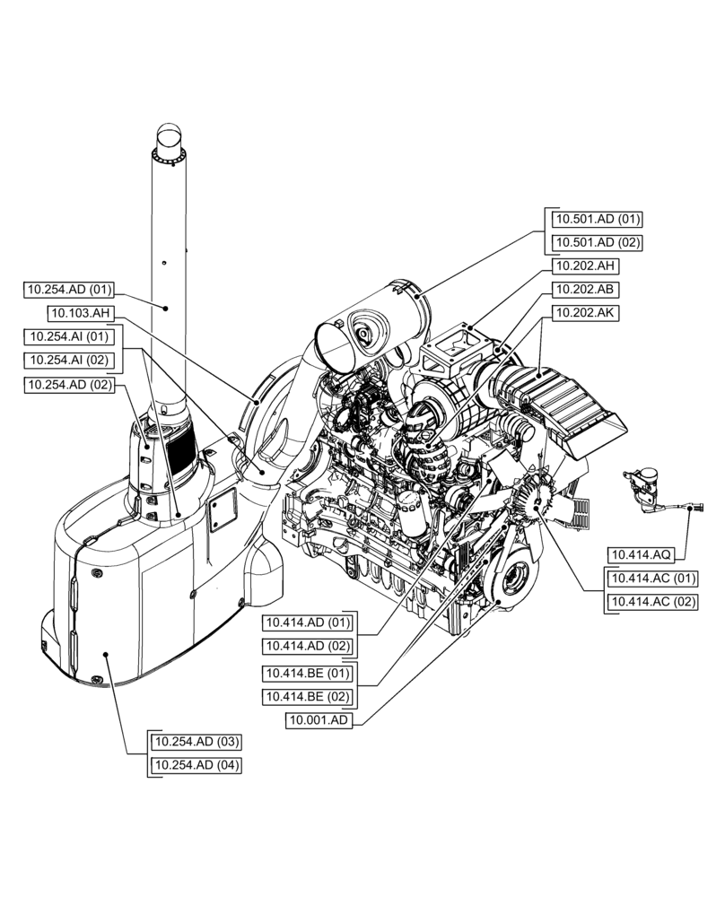 Схема запчастей Case IH PUMA 150 - (10.000.00[01]) - SECTION INDEX - ENGINE (10) - ENGINE