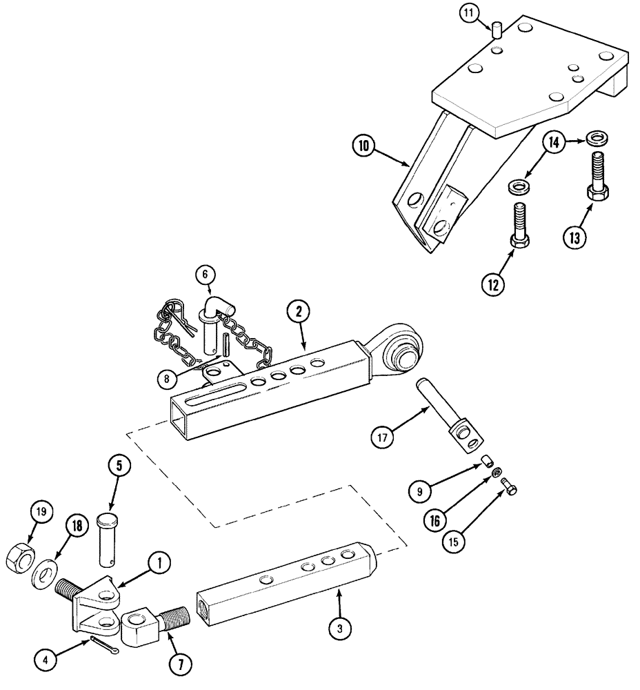 Схема запчастей Case IH MX170 - (09-62) - STABILIZER (37) - HITCHES, DRAWBARS & IMPLEMENT COUPLINGS