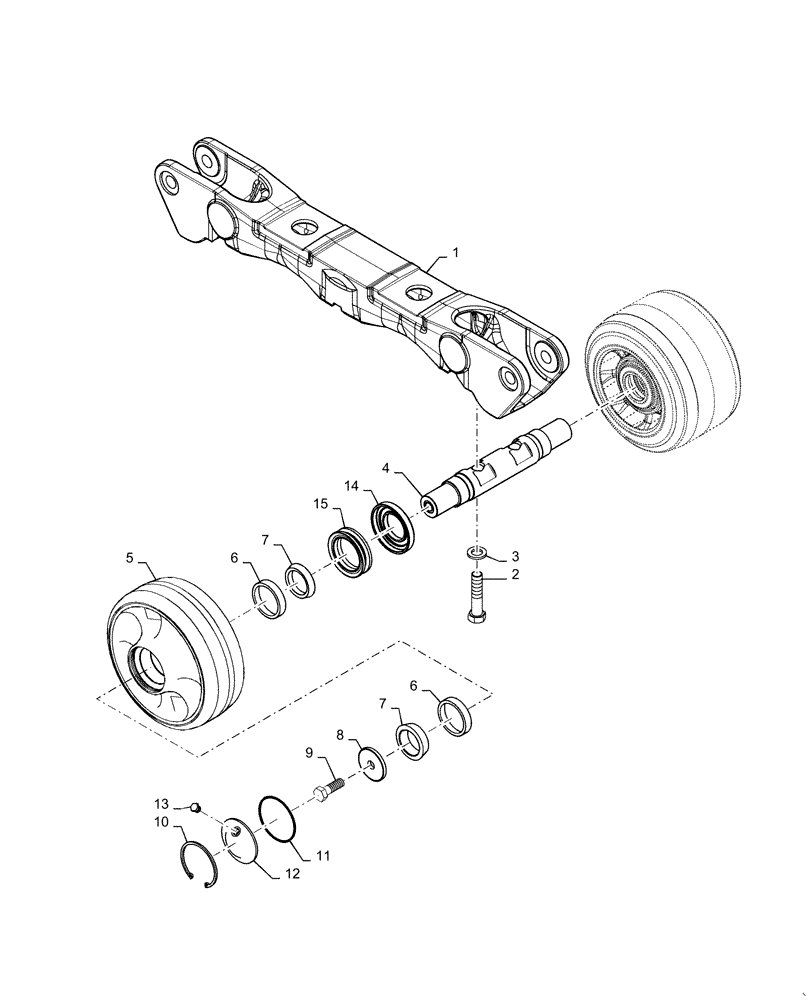 Схема запчастей Case IH QUADTRAC 420 - (48.138.AB[05]) - ROLLER ASSY, NARROW (48) - TRACKS & TRACK SUSPENSION