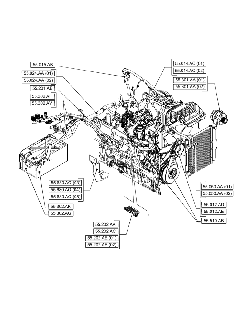 Схема запчастей Case IH PUMA 200 - (55.000.00[03]) - SECTION INDEX - ELECTRICAL SYSTEMS (55) - ELECTRICAL SYSTEMS
