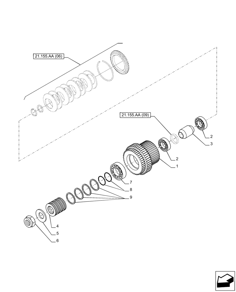 Схема запчастей Case IH PUMA 200 - (21.155.AA[07]) - VAR - 337426, 337428, 337429, 337430, 337431, 337432, 391137, 758017, 758018, 758019, 758020, 758021 - TRANSMISSION, GEAR (21) - TRANSMISSION