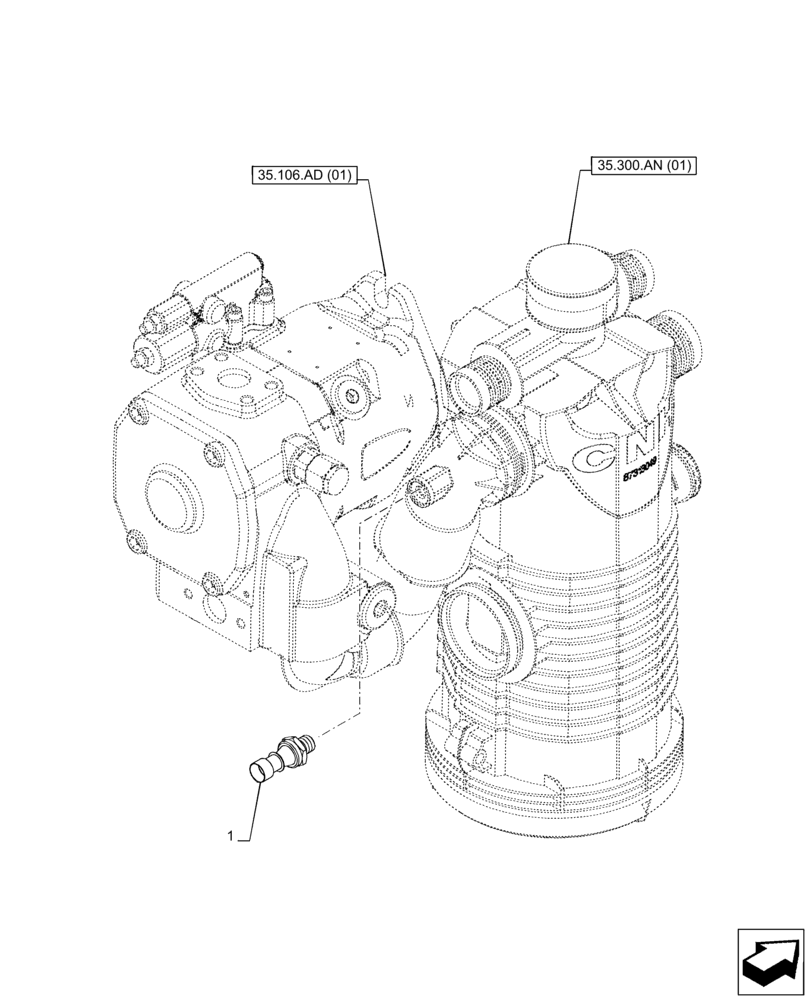 Схема запчастей Case IH PUMA 220 - (55.036.AG[01]) - VAR - 391166, 758056 - PUMP, SENSOR, POWERSHIFT (55) - ELECTRICAL SYSTEMS