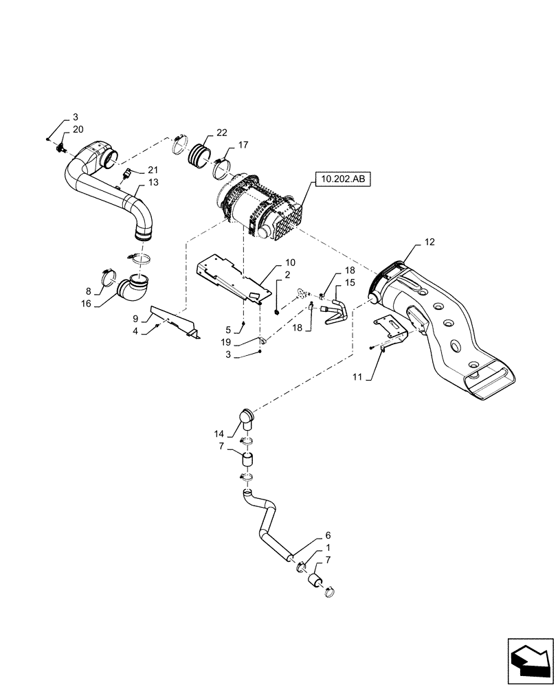 Схема запчастей Case IH MAGNUM 180 - (10.202.AK) - AIR INTAKE (10) - ENGINE