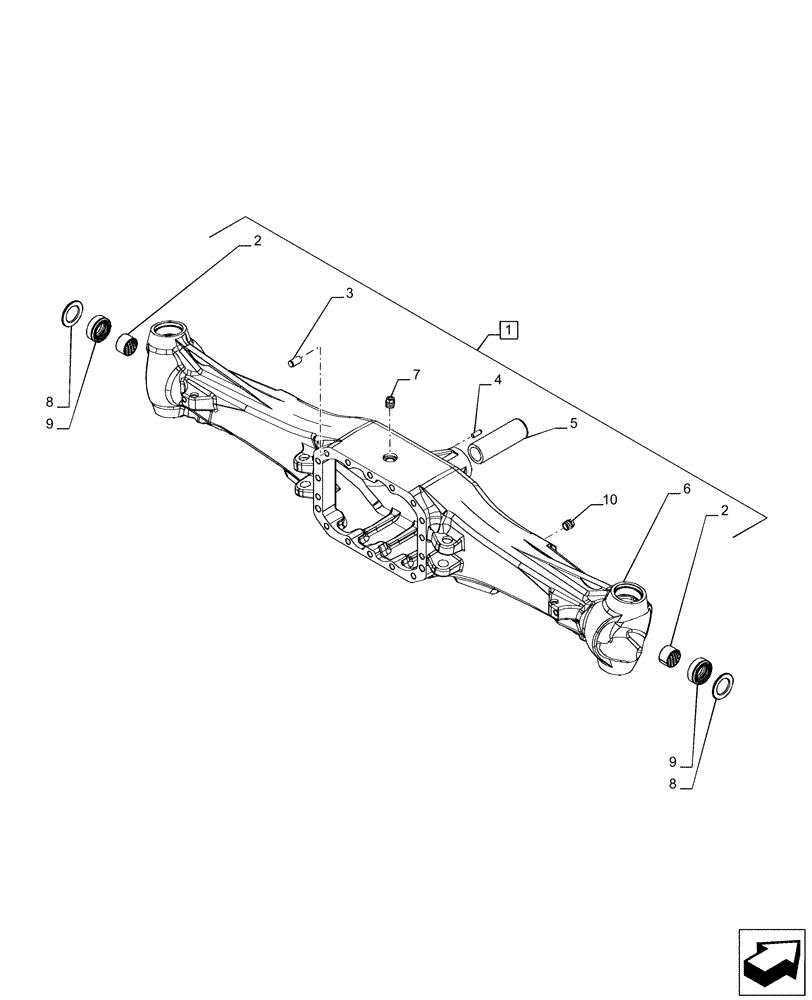 Схема запчастей Case IH PUMA 150 CVT - (25.100.AD[01]) - VAR - 391156 - 4WD FRONT AXLE, HOUSING (25) - FRONT AXLE SYSTEM