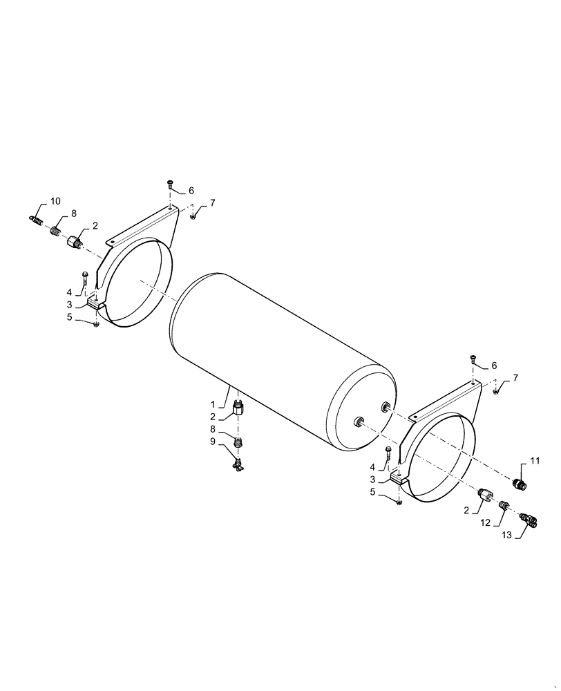 Схема запчастей Case IH 5140 - (36.100.AC[01]) - RESERVOIR, AIR COMPRESSOR (36) - PNEUMATIC SYSTEM