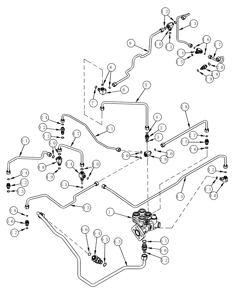 Схема запчастей Case IH MX270 - (08-08) - HYDRAULIC SYSTEM TRANSMISSION LUBE (08) - HYDRAULICS