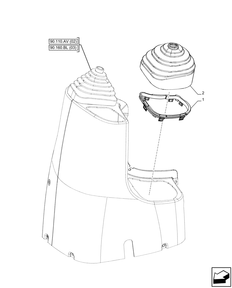 Схема запчастей Case IH FARMALL 85C - (21.130.BC[08]) - VAR - 743551 - GEARSHIFT, CONTROL LEVER, COVERS, PARKING BRAKE (21) - TRANSMISSION