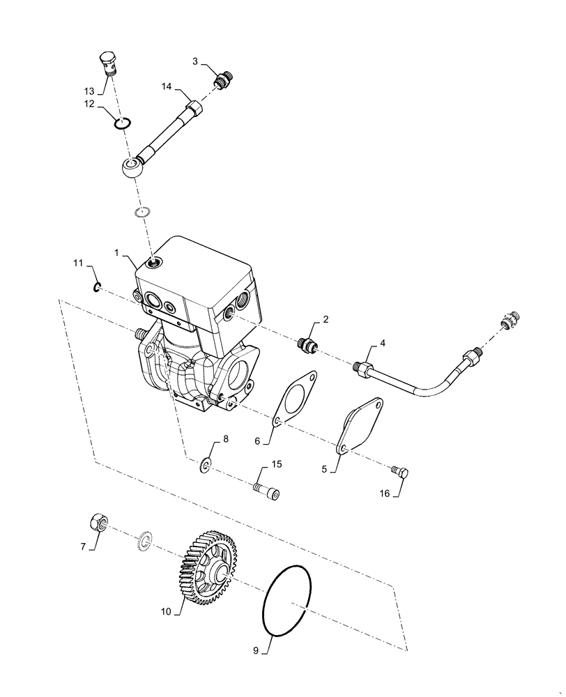 Схема запчастей Case IH 6140 - (36.100.AA[02]) - PUMP, AIR COMPRESSOR (36) - PNEUMATIC SYSTEM