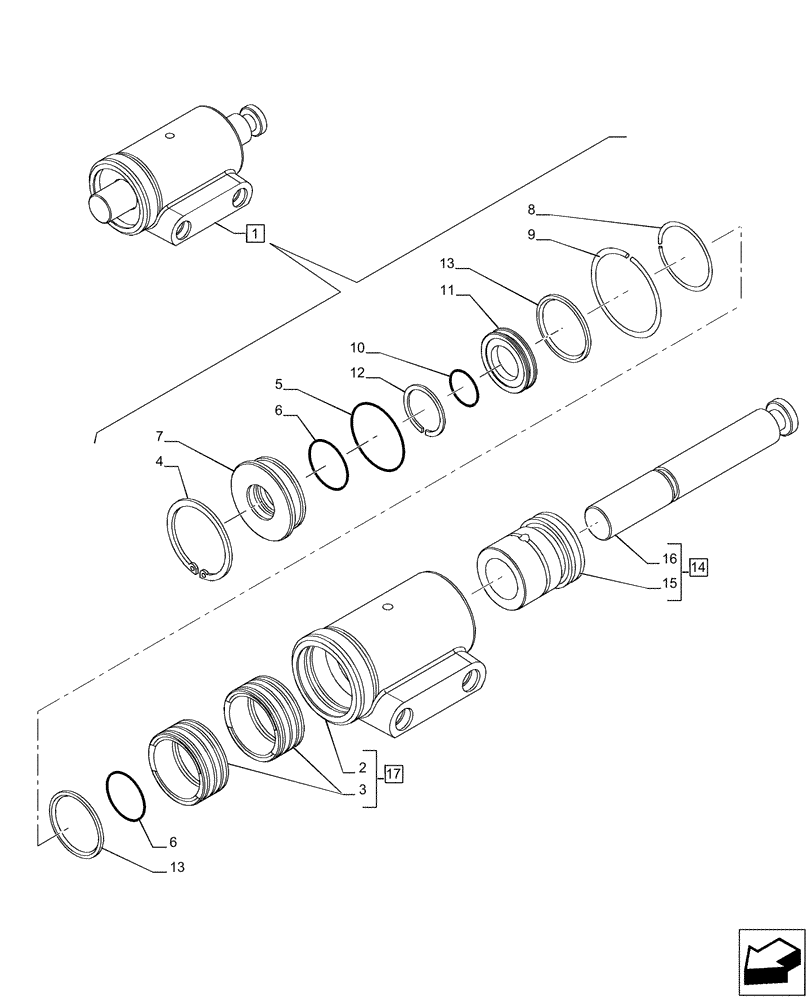 Схема запчастей Case IH PUMA 220 CVT - (21.507.AI[01]) - VAR - 337427, 337433, 391138, 758022 - TRANSMISSION, HYDRAULIC CYLINDER, COMPONENTS, CVT (21) - TRANSMISSION