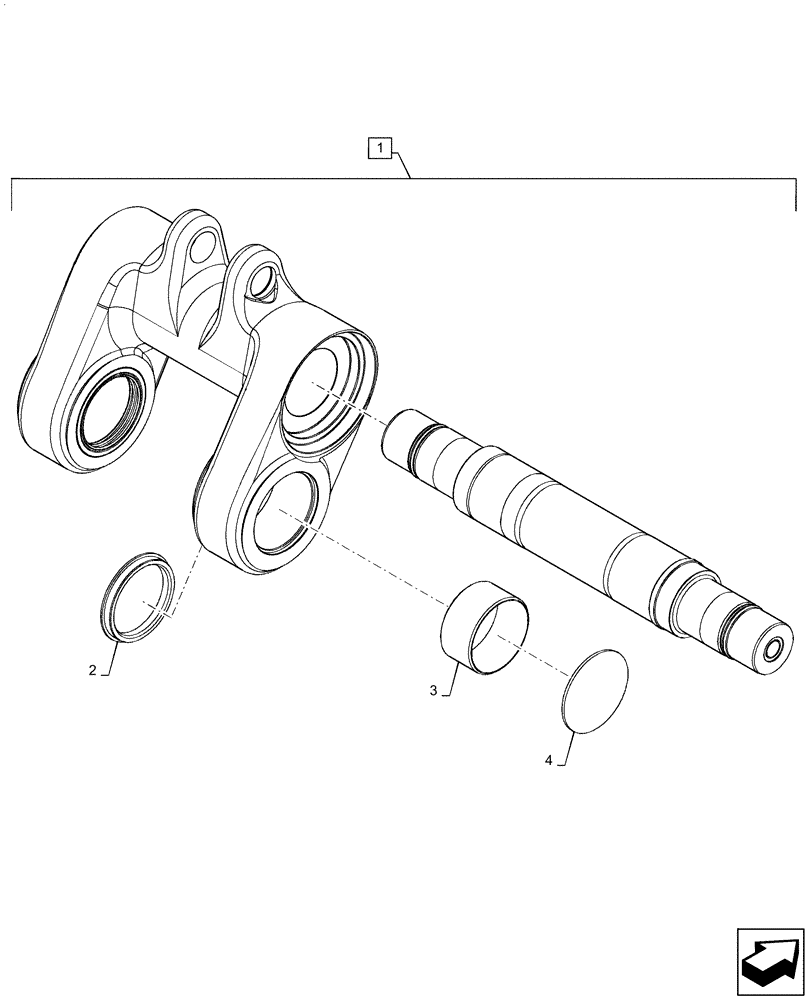 Схема запчастей Case IH QUADTRAC 580 - (48.138.AB[16]) - PIVOT ASSY, FRONT IDLER, SCRAPER VERSION (48) - TRACKS & TRACK SUSPENSION