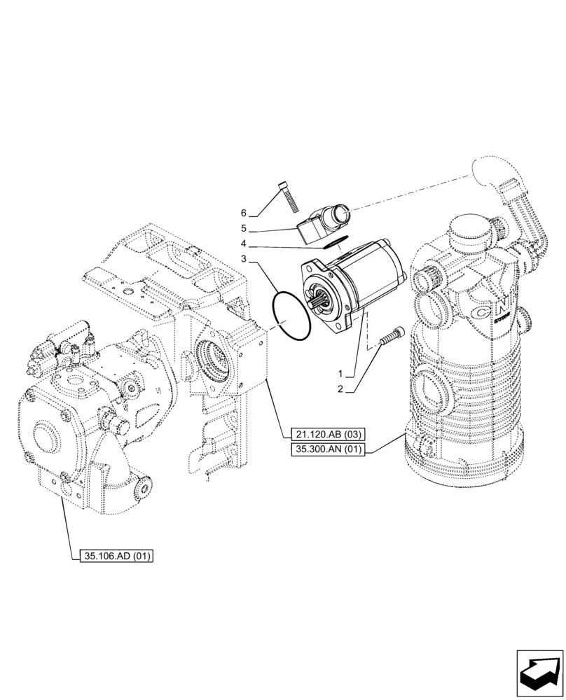 Схема запчастей Case IH PUMA 220 - (35.104.AA[01]) - VAR - 391161, 758056 - HYDRAULIC PUMP, POWERSHIFT (35) - HYDRAULIC SYSTEMS