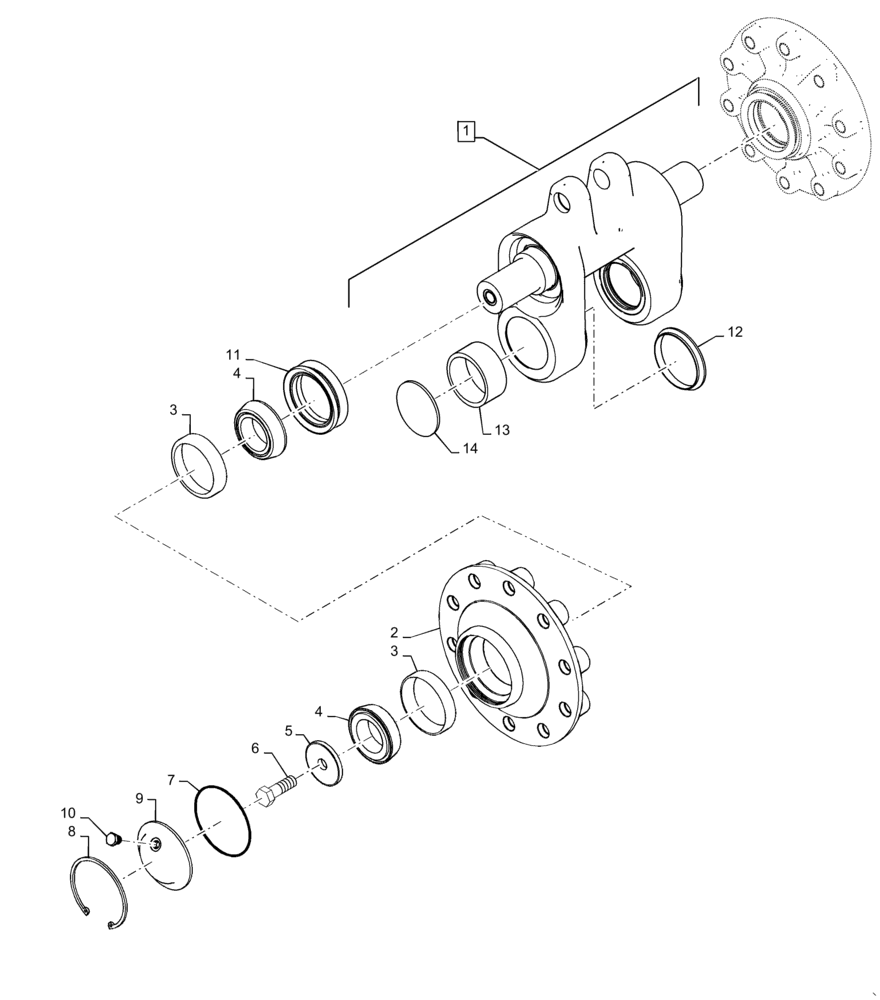 Схема запчастей Case IH MAGNUM 340 - (48.138.AB[03]) - FRONT AXLE, IDLER, NARROW - BSN ZFRF03277 (48) - TRACKS & TRACK SUSPENSION