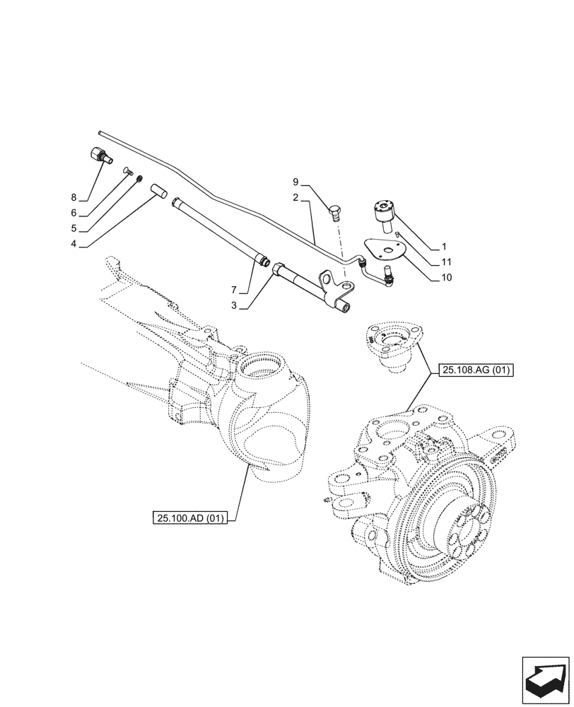 Схема запчастей Case IH PUMA 150 CVT - (55.047.AA[02]) - VAR - 758045 - FRONT AXLE, SUSPENDED, STEERING, SENSOR (55) - ELECTRICAL SYSTEMS