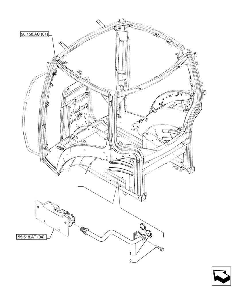 Схема запчастей Case IH PUMA 220 - (55.518.AT[03]) - VAR - 391147 - WINDSHIELD WASHER, RESERVOIR (55) - ELECTRICAL SYSTEMS