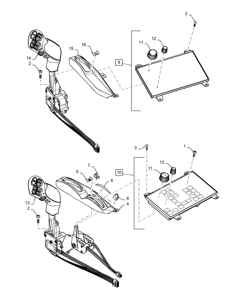 Схема запчастей Case IH MAGNUM 340 - (55.512.BL[01]) - ARMREST, MULITFUNCTIONAL HANDLE (55) - ELECTRICAL SYSTEMS