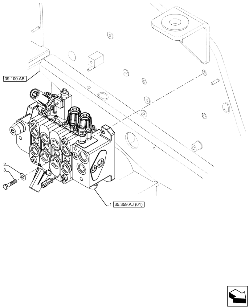 Схема запчастей Case IH FARMLIFT 735 - (35.359.AB) - CONTROL VALVE (35) - HYDRAULIC SYSTEMS