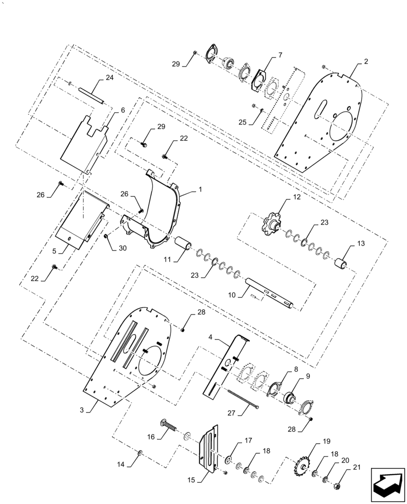 Схема запчастей Case IH AF4088 - (74.140.AK) - HEAD ASSY, TAILINGS ELEVATOR (74) - CLEANING