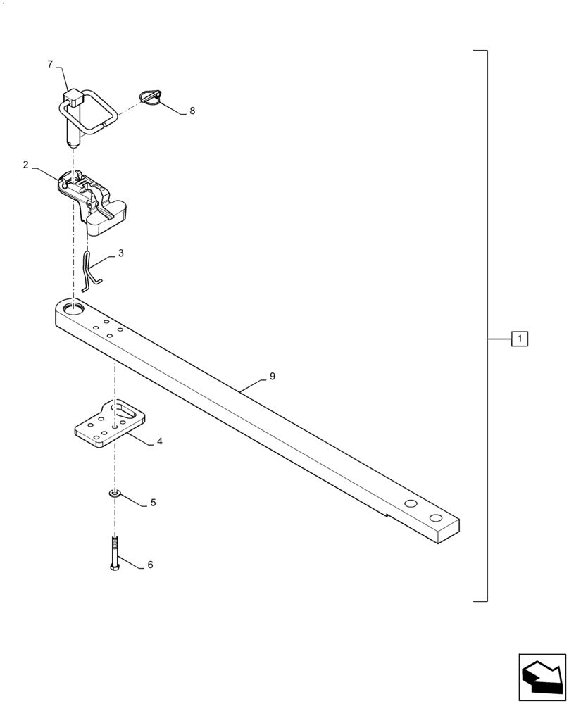 Схема запчастей Case IH QUADTRAC 580 - (37.100.AA[07]) - CAT V DRAWBAR ASSY (37) - HITCHES, DRAWBARS & IMPLEMENT COUPLINGS