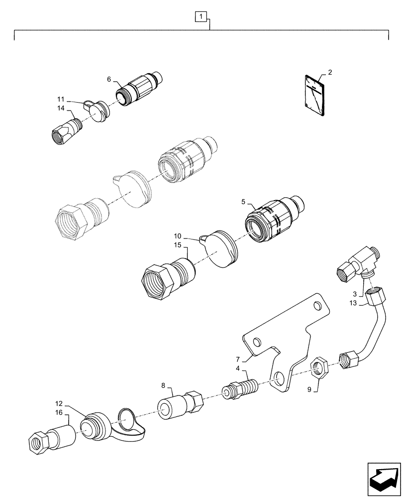 Схема запчастей Case IH QUADTRAC 540 - (88.100.35[02]) - DIA KIT, ADDITIONAL PRODUCTS, POWER BEYOND COUPLERS (88) - ACCESSORIES