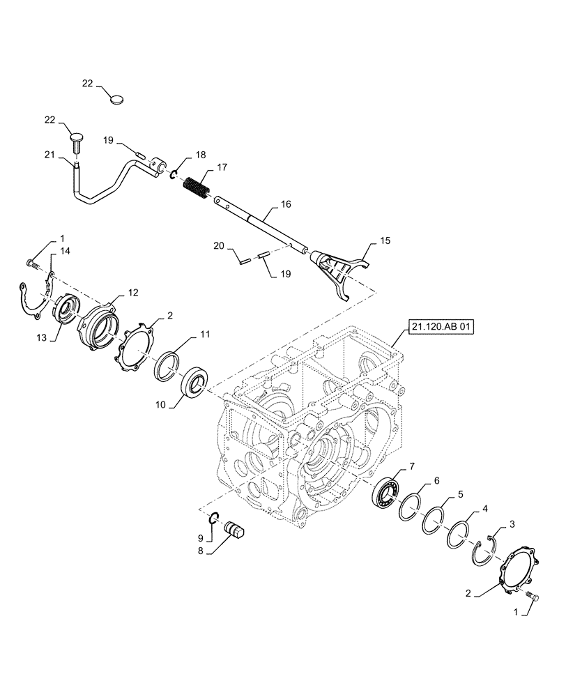 Схема запчастей Case IH FARMALL 35C - (27.106.AK[01]) - DIFFERENTIAL LOCK, MECH, FARMALL 30C, 35C (27) - REAR AXLE SYSTEM