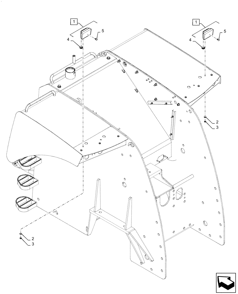 Схема запчастей Case IH QUADTRAC 500 - (55.404.BS[02]) - REAR FENDER WORKLAMP, STANDARD (55) - ELECTRICAL SYSTEMS