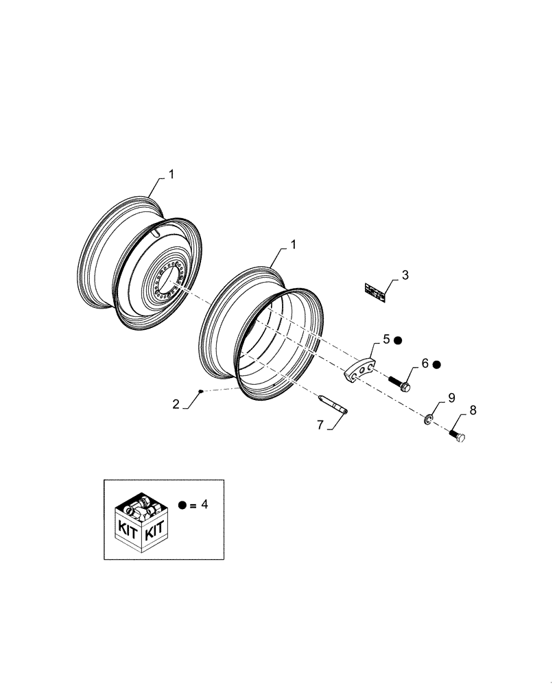 Схема запчастей Case IH 7140 - (44.520.AB[02]) - VAR - 830019, 830008, 830007, 830002, 830120, 830009, 838403, 830052 - DUAL DRIVE WHEEL ASSY (44) - WHEELS