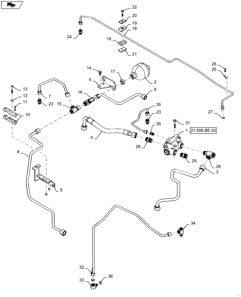 Схема запчастей Case IH MAGNUM 340 - (21.506.BE[02]) - VAR - 429334, 429335 - TRANSMISSION - CVT - REGULATED CIRCUIT, B12 (21) - TRANSMISSION