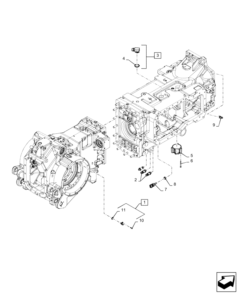 Схема запчастей Case IH MAGNUM 180 - (55.020.AB[01]) - VAR- 420104, 420105 - SENSORS, TRANSMISSION - CVT (55) - ELECTRICAL SYSTEMS