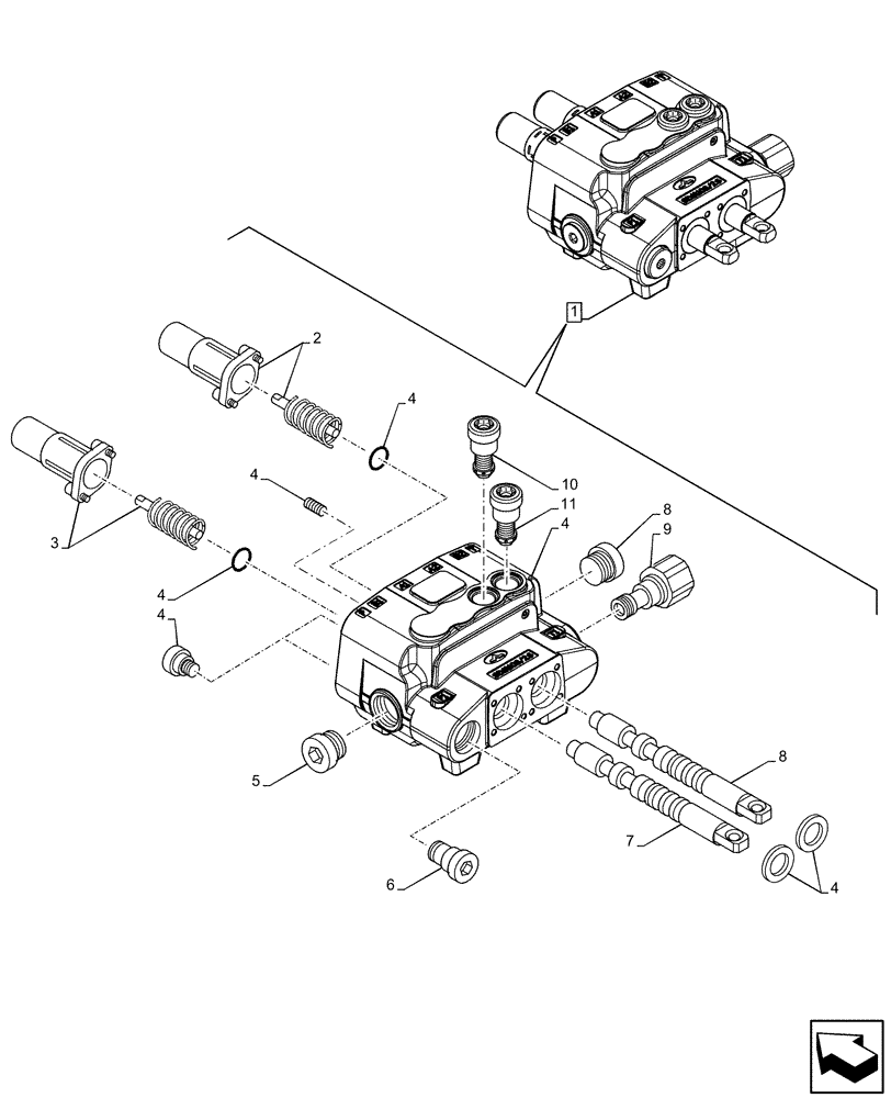 Схема запчастей Case IH FARMALL 105C - (35.204.BS[02]) - VAR - 336125, 338125, 336780 - MID MOUNT VALVE, COMPONENTS (35) - HYDRAULIC SYSTEMS