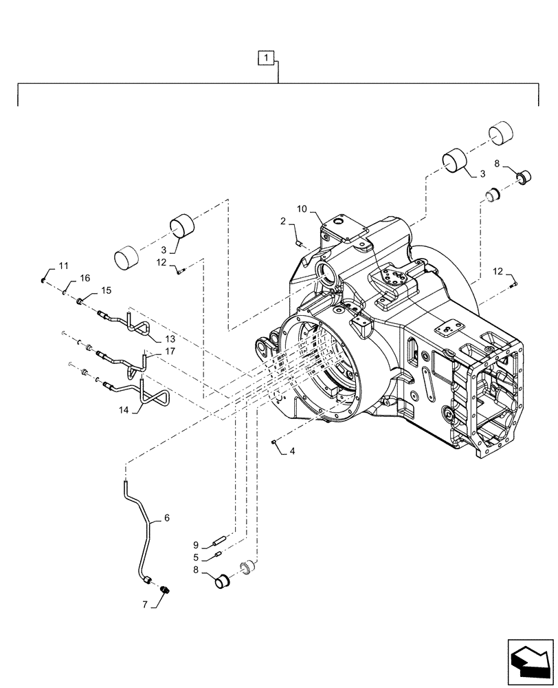 Схема запчастей Case IH MAGNUM 200 - (21.118.AF[02]) - VAR- 429326, 729571 - FINAL DRIVE HOUSING - POWERSHIFT (21) - TRANSMISSION