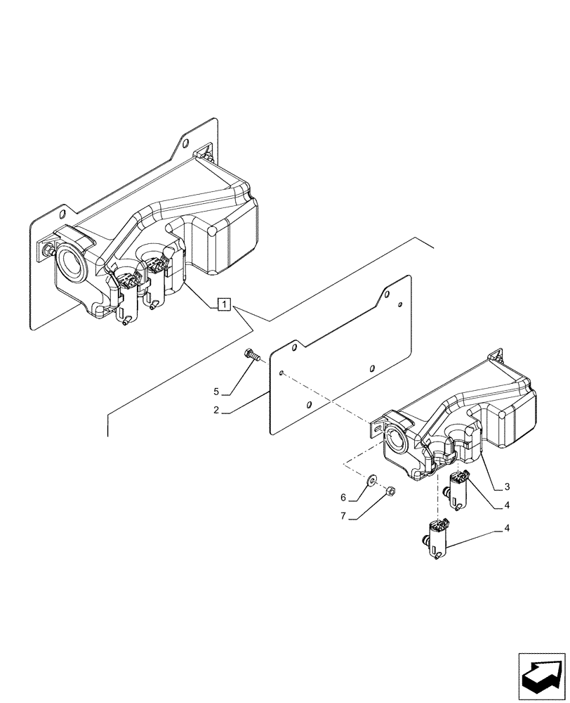 Схема запчастей Case IH PUMA 150 - (55.518.AT[04]) - VAR - 391147, 391148, 758034 - WINDSHIELD WASHER, RESERVOIR, COMPONENTS (55) - ELECTRICAL SYSTEMS