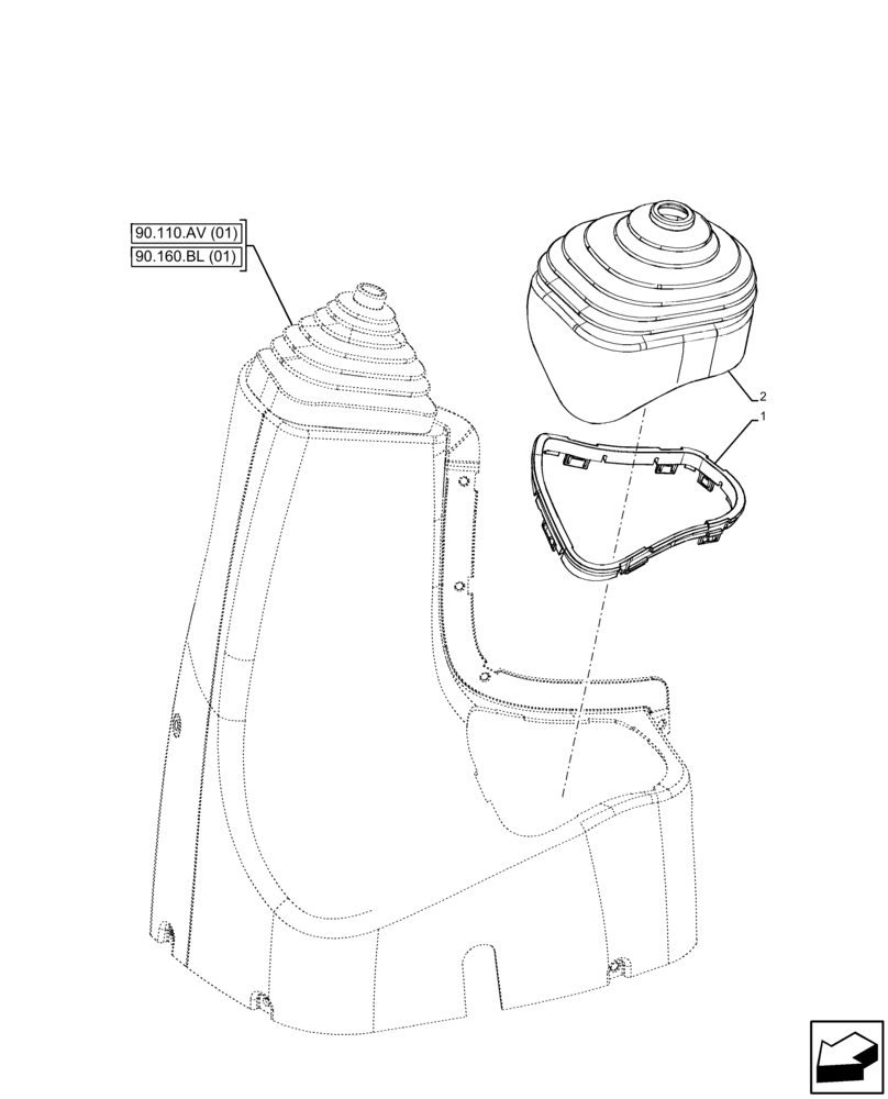 Схема запчастей Case IH FARMALL 115C - (21.130.BC[07]) - VAR - 743551 - GEARSHIFT, CONTROL LEVER, COVERS, PARKING BRAKE (21) - TRANSMISSION