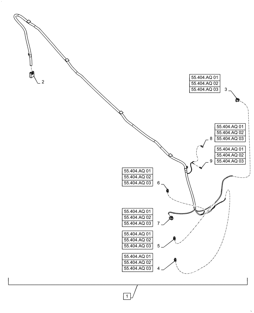 Схема запчастей Case IH QUADTRAC 420 - (55.511.AC) - HEADLIGHT HARNESS (55) - ELECTRICAL SYSTEMS