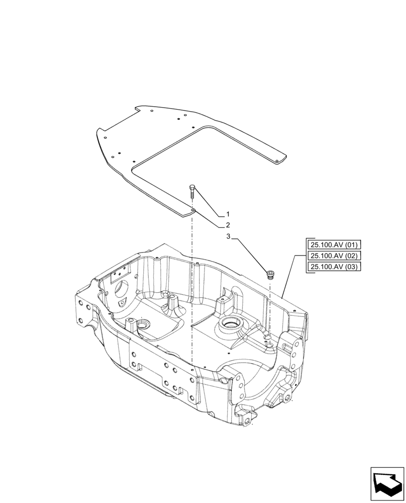 Схема запчастей Case IH PUMA 150 - (25.100.AV[08]) - VAR - 391172, 758094, 758095, 758096, 758097, 758098 - FRONT AXLE SUPPORT, PLATE (25) - FRONT AXLE SYSTEM