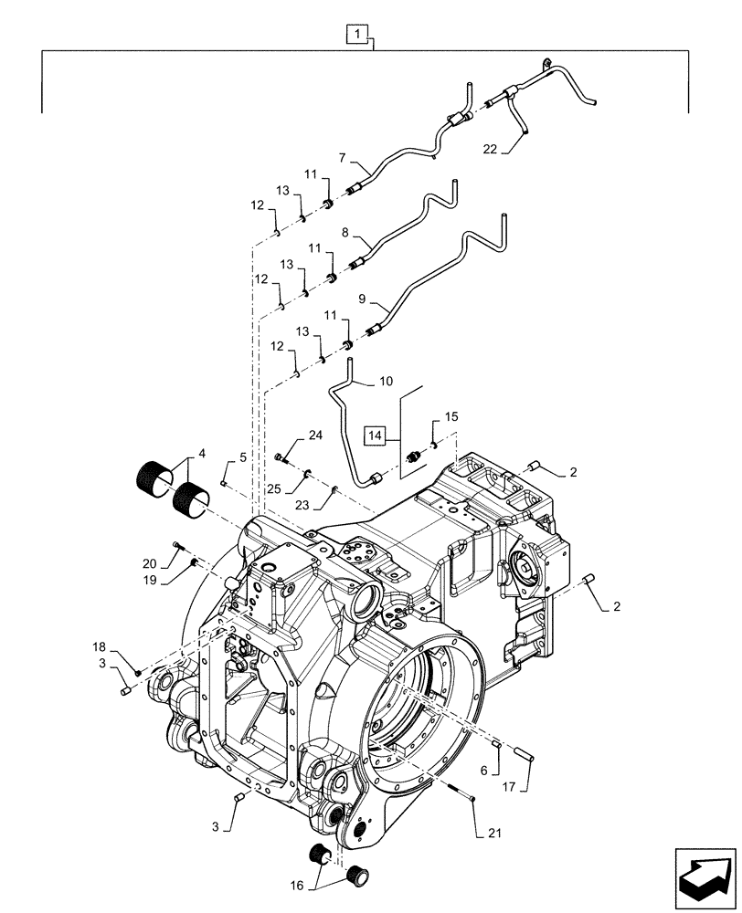 Схема запчастей Case IH MAGNUM 180 - (21.504.AK[02]) - VAR- 420104, 420105 - TRANSMISSION HOUSING, REAR - CVT (21) - TRANSMISSION