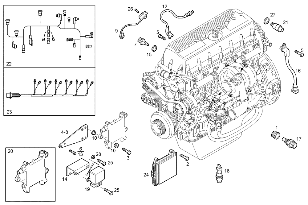 Схема запчастей Case IH F3AE0684J B901 - (1700.019) - ELECTRONIC CONTROL UNIT [Up to # 47025] 