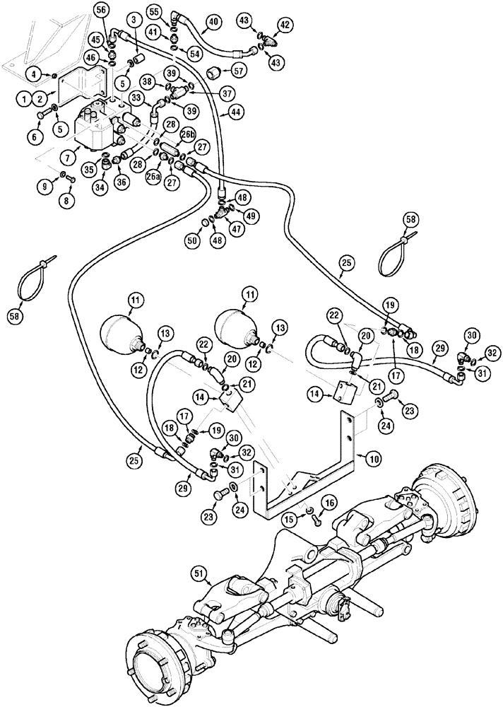 Схема запчастей Case IH MX150 - (08-21) - FRONT AXLE, ADJUSTABLE (25) - FRONT AXLE SYSTEM