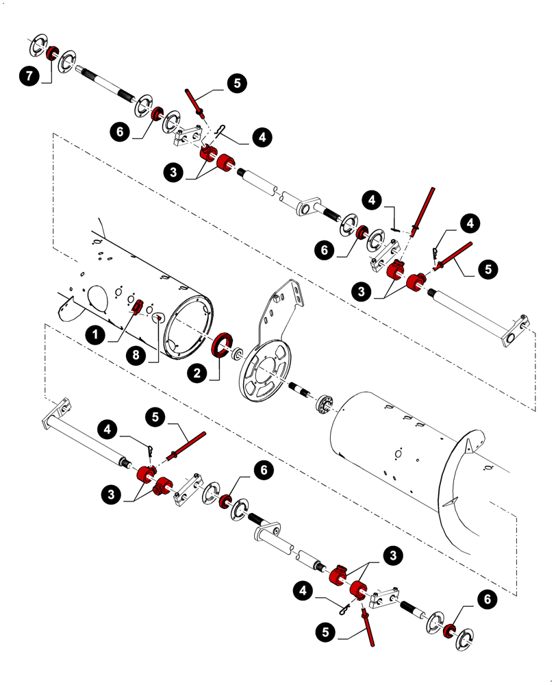 Схема запчастей Case IH 3050-41FT - (05.100.04[08A]) - MAINTENANCE PARTS, FEEDER AUGER (05) - SERVICE & MAINTENANCE