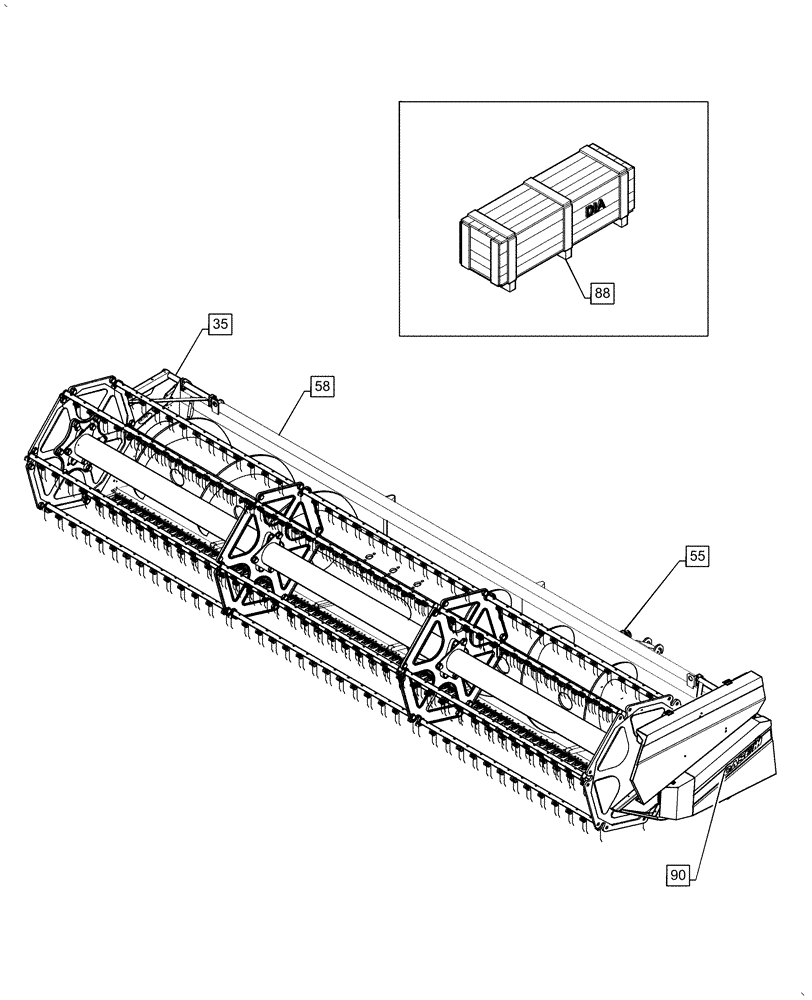 Схема запчастей Case IH 2060-17 - (00.000.00) - PICTORIAL INDEX - MAIN SECTIONS, 17FT (00) - GENERAL & PICTORIAL INDEX