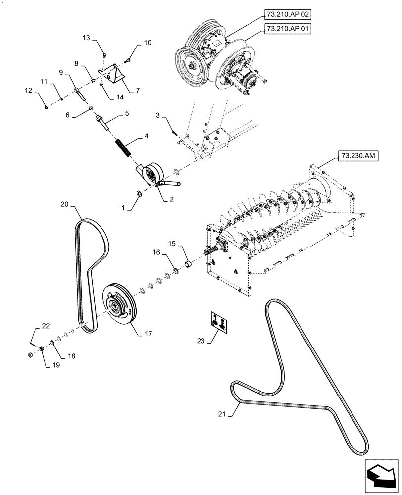 Схема запчастей Case IH AF4077 - (73.210.AD) - STRAW CHOPPER, ROTOR, CONCAVE (73) - RESIDUE HANDLING