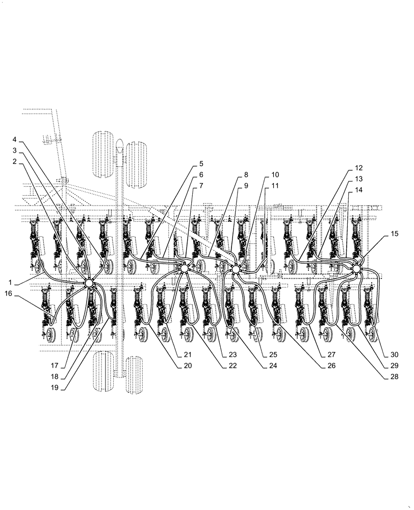 Схема запчастей Case IH 500 - (79.904.AA[11]) - AIR HOSE RIGHT 50 FOOT 10" TOW BETWEEN (79) - PLANTING