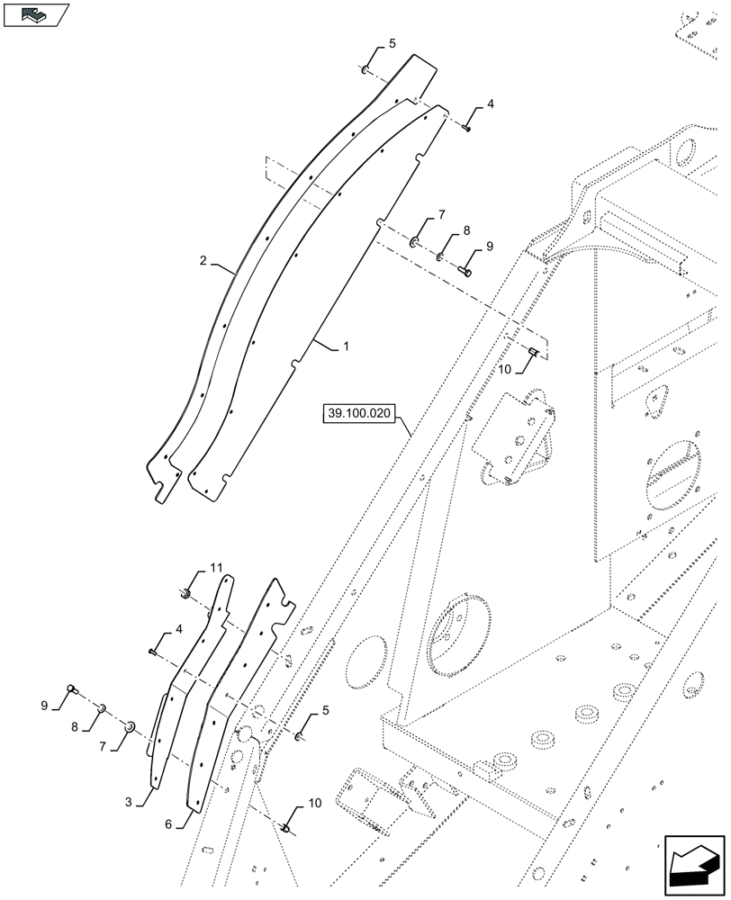 Схема запчастей Case IH LB434S - (90.118.070) - FLYWHEELBRAKE ANTI DUST PLATE - D094 (90) - PLATFORM, CAB, BODYWORK AND DECALS