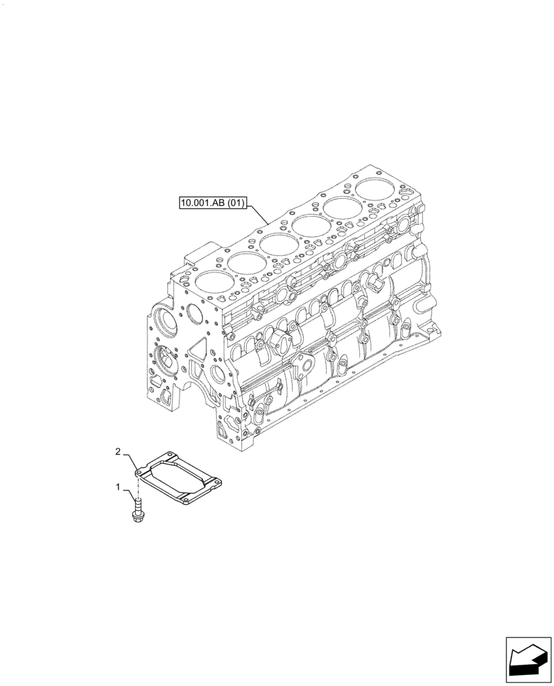 Схема запчастей Case IH F4HE9687T J104 - (10.001.AB[02]) - CRANKCASE (10) - ENGINE